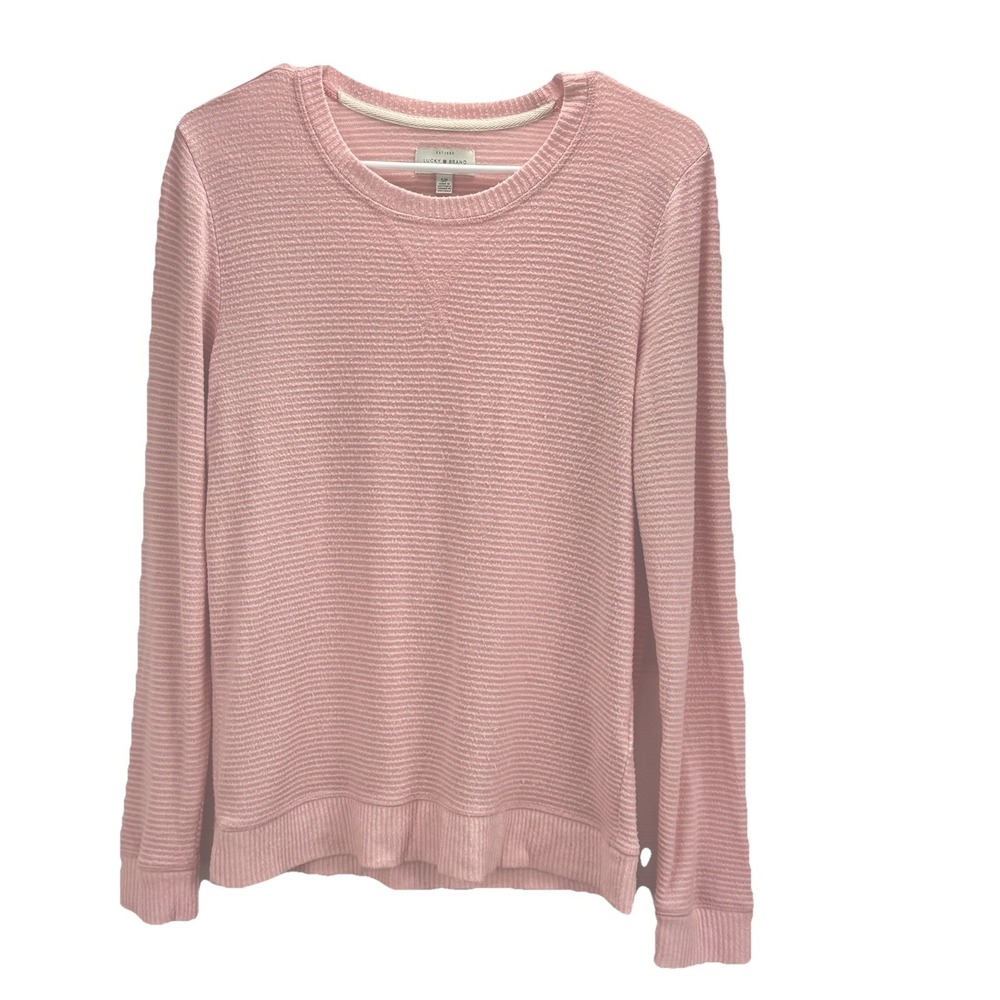 Lucky Brand Women's Pink Striped Pullover Sweater‎ Size S